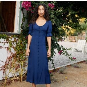 Christy Dawn Lennon Midi Dress in Midnight Blue Size XXS New with tags